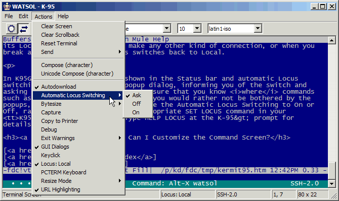 (Controlling Automatic Locus Switching)